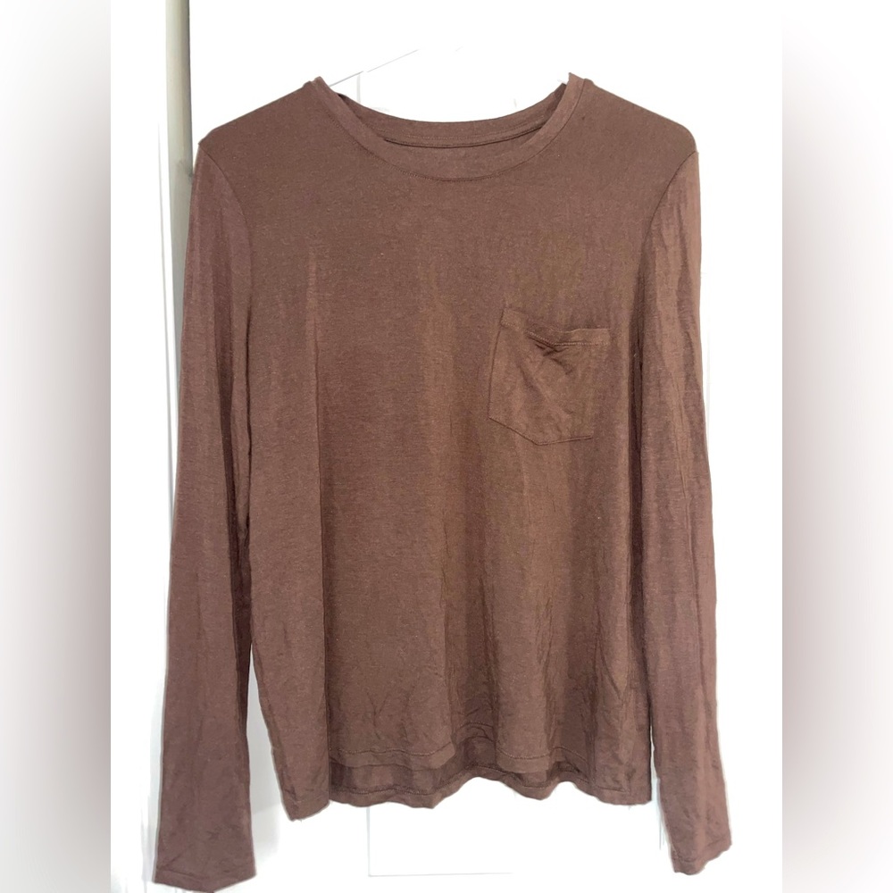 American Eagle Brown Long Sleeve Shirt Size Small
